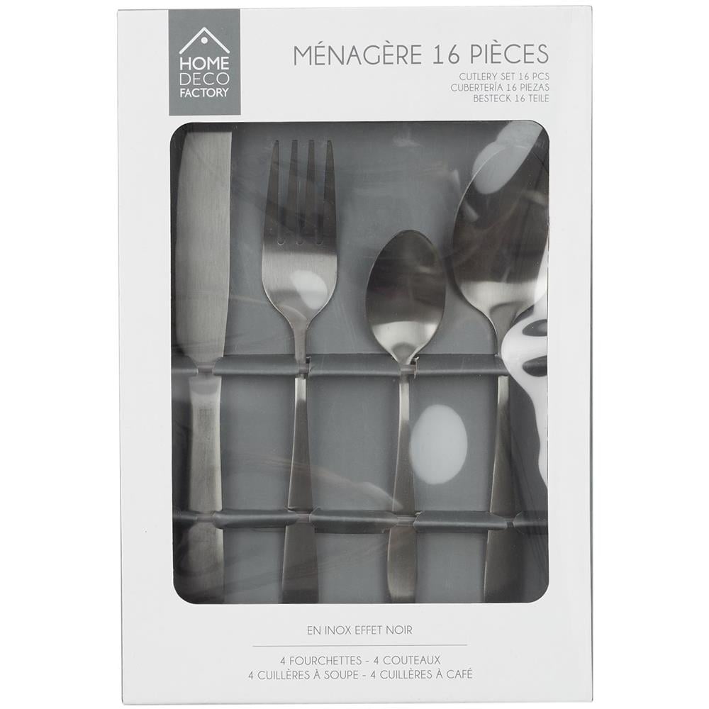 Servizio Di Posate Nero Charbon 16 Pz - Foto 2