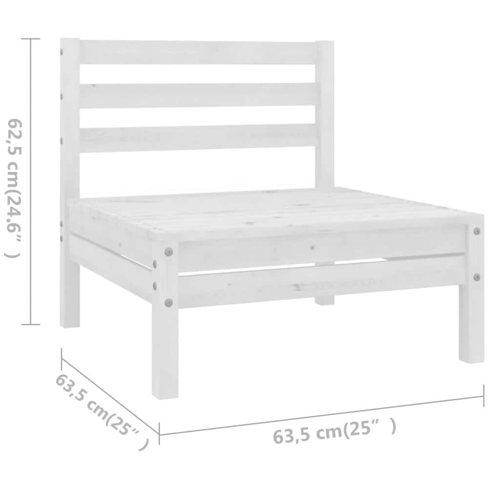 Set Divani Da Giardino 6 Pz In Legno Massello Di Pino Bianco - Foto 7