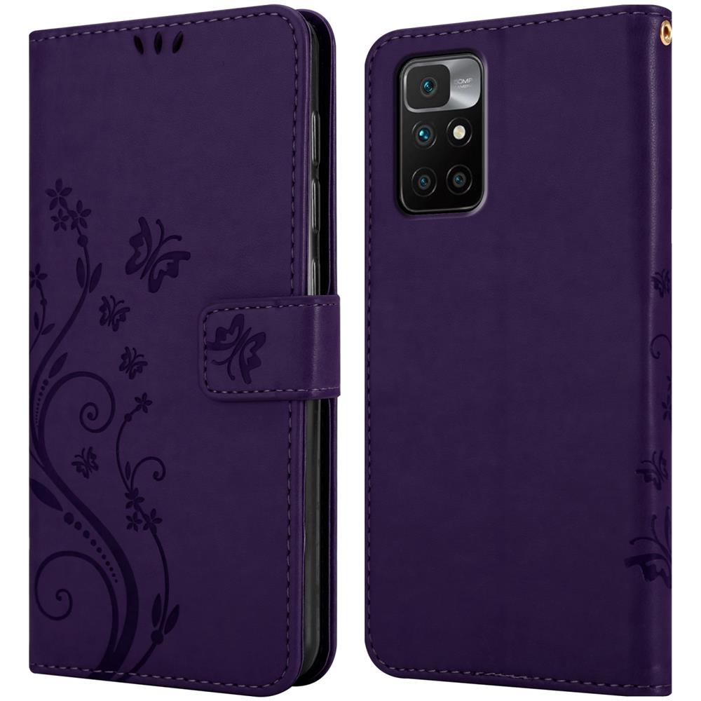 Cadorabo Custodia Compatibile Con Xiaomi Redmi 10 / Redmi Note 11 4g In Lilla Scuro Fiore - Coperchio Protettivo In Design Floreale Con Chiusura Magnetica, Funzione Stand E Slot Per Carte - Foto 8