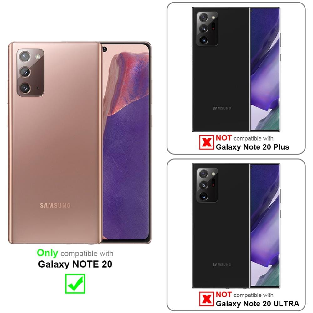 Custodia Compatibile Con Samsung Galaxy Note 20 In Grigio Chiaro Marrone - Coperchio Protettiva Con Chiusura Magnetica, Funzione Stand E Tasca Per Le Carte - Foto 2