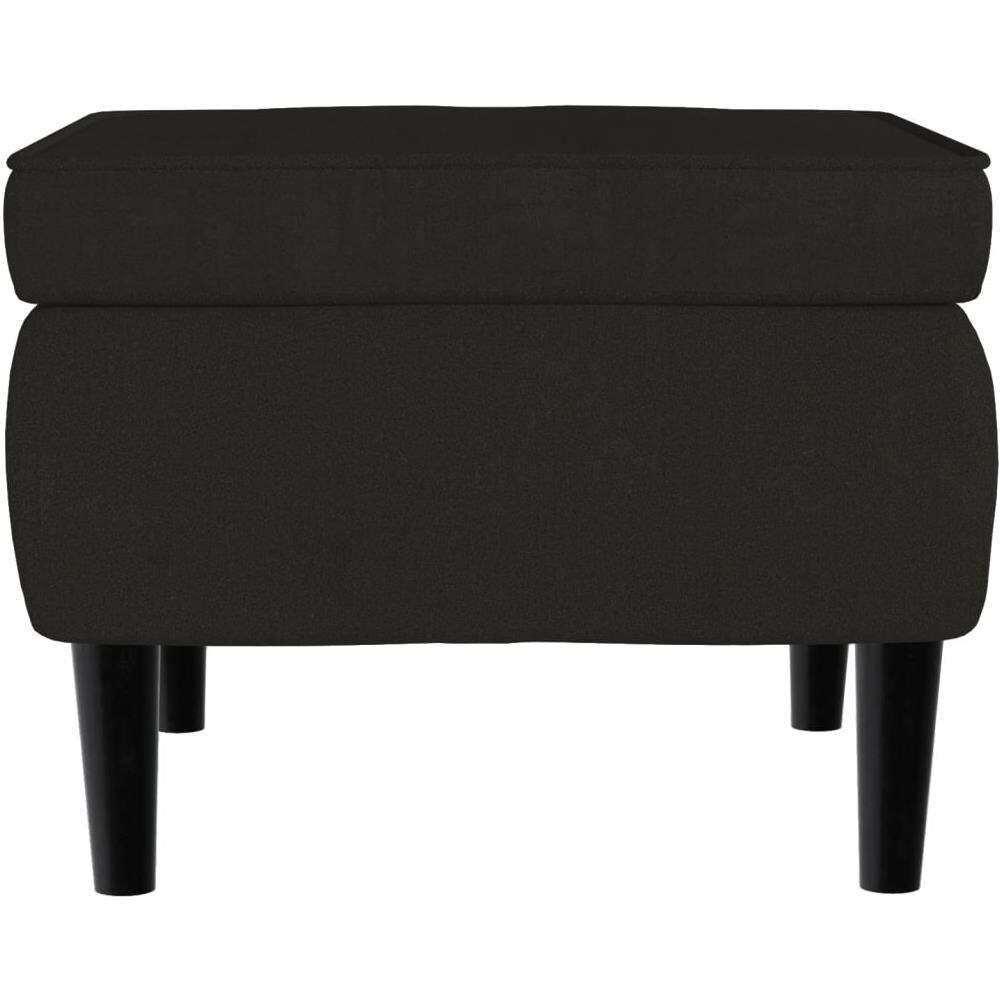 Poggiapiedi con Gambe in Legno Nero in Velluto - Foto 2