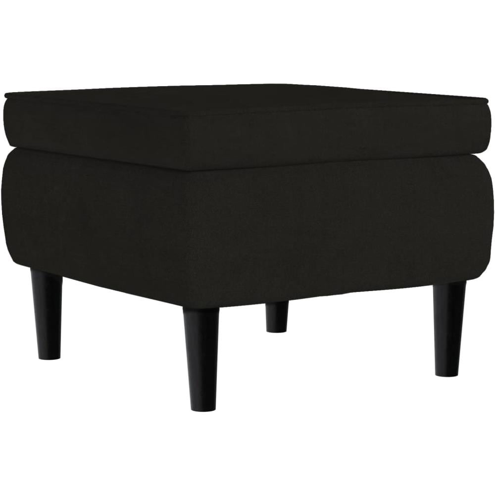 Poggiapiedi con Gambe in Legno Nero in Velluto - Foto 1