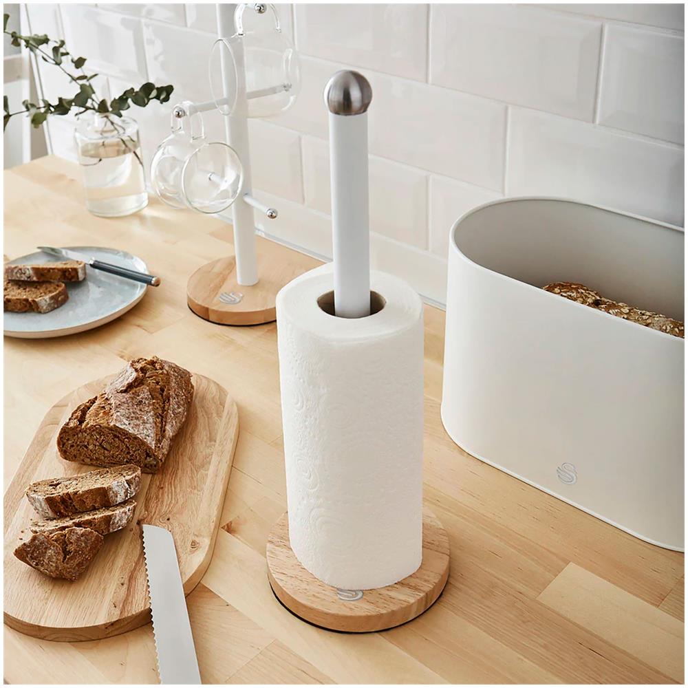 Nordic Nordic Portarotolo Da Cucina, Acciaio Al Carbonio, Alta Qualità Design Moderno Bianco - Foto 2