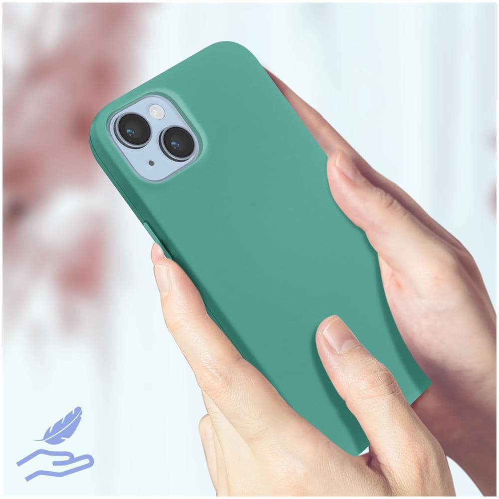 Cover Per Iphone 14 In Silicone Semi-rigido Soft-touch Turchese - Foto 2