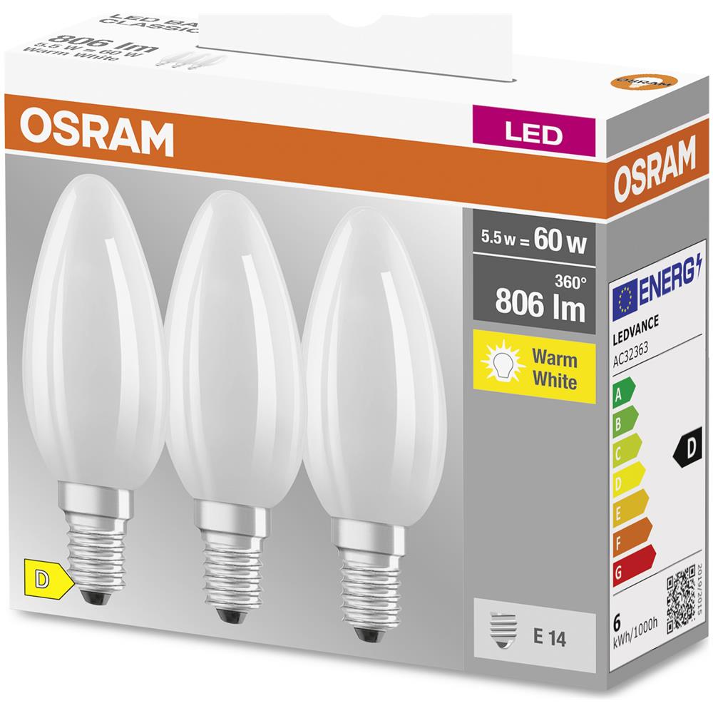 Lampada A Filamento A Stella, E14-base Vetro Smerigliato, bianco Caldo (2700k), 806 Lumen, Sostituzione Delle Lampade 60w, Non Dimmerabile, 3-confezione - Foto 2