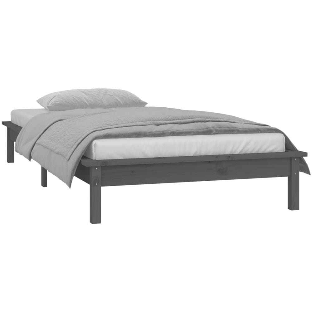 Giroletto con LED Grigio 100x200 cm in Legno Massello - Foto 2