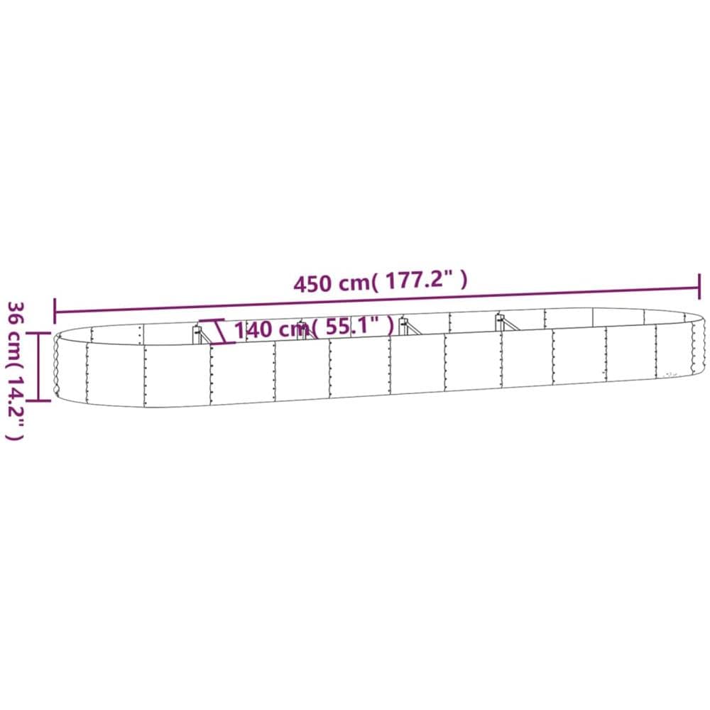 Letto da Giardino in Acciaio a Polvere 450x140x36 cm Antracite - Foto 5