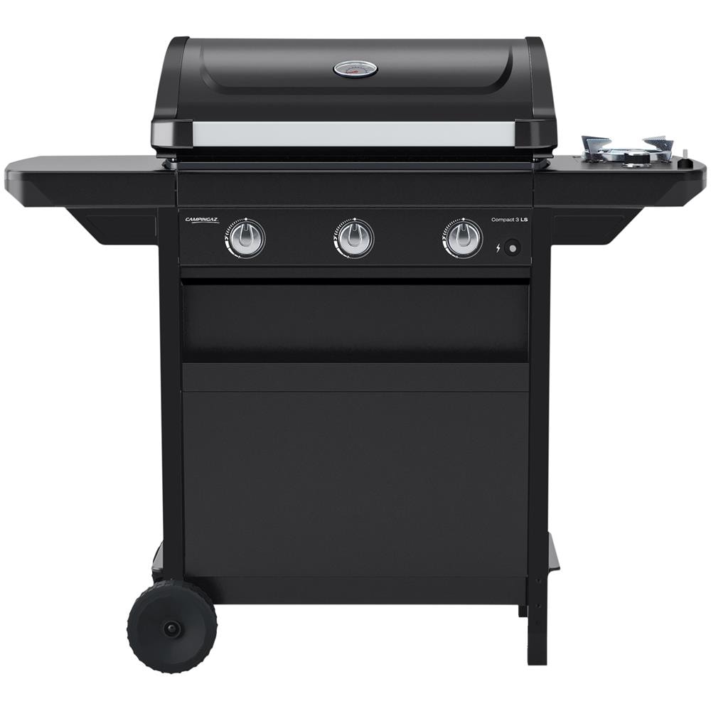 Barbecue a Gas Compact 3 LS 3 Bruciatori + Fornello Laterale Nero - Foto 1