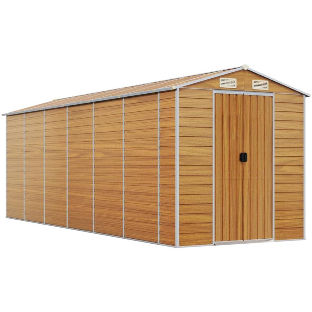 Capanno Giardino Marrone Chiaro 191x555x198cm Acciaio Zincato - Foto 2