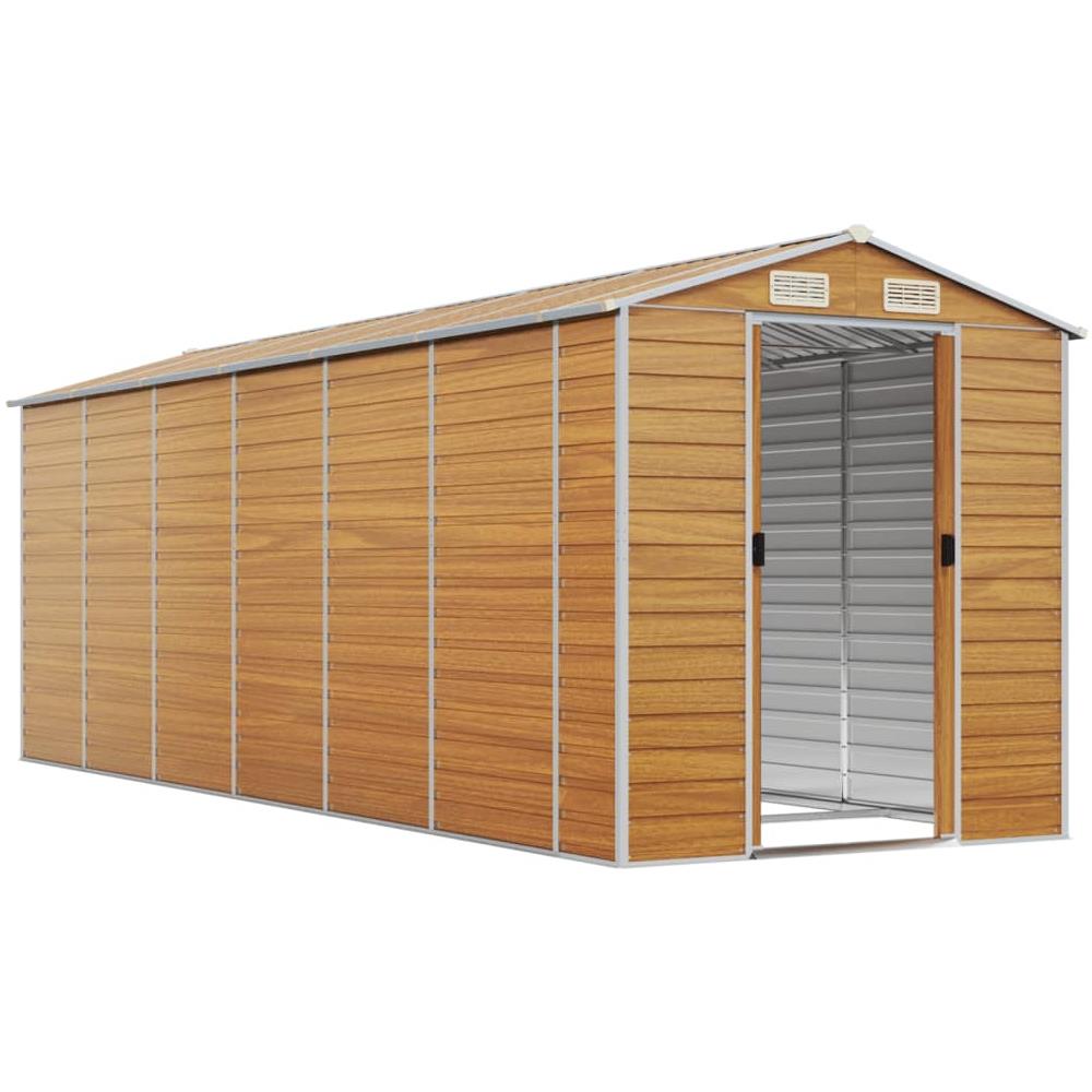 Capanno Giardino Marrone Chiaro 191x555x198cm Acciaio Zincato - Foto 3