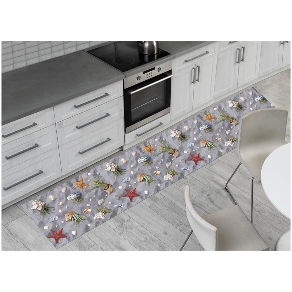 Tappeto Passatoia Cucina Antiscivolo Sottolavello Digitale Disegno Conchiglie 50x500 Conchiglie - Foto 1