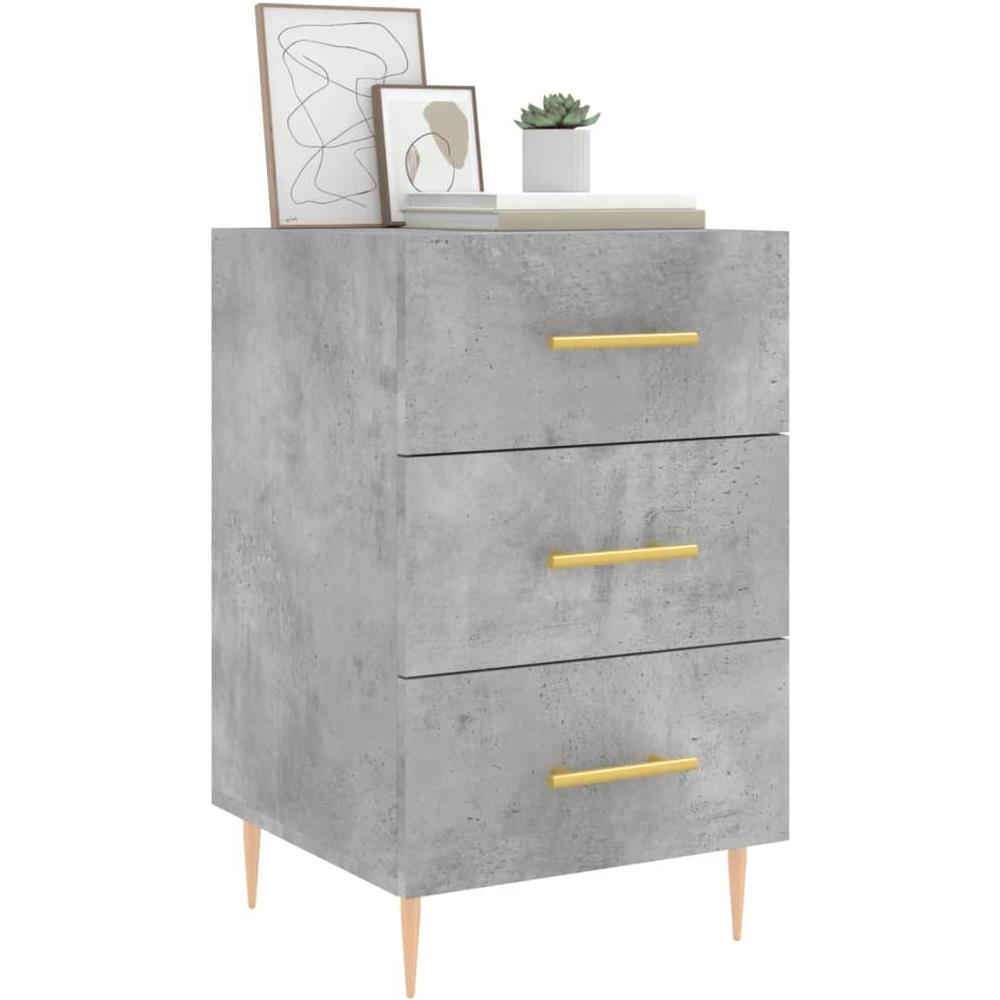 Comodino Grigio Cemento 40x40x66 Cm In Legno Multistrato - Foto 3