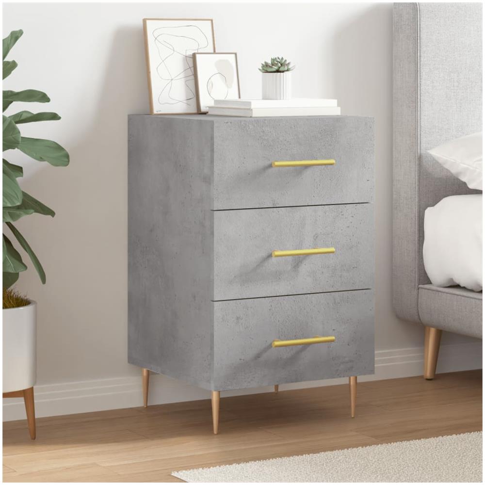 Comodino Grigio Cemento 40x40x66 Cm In Legno Multistrato - Foto 1