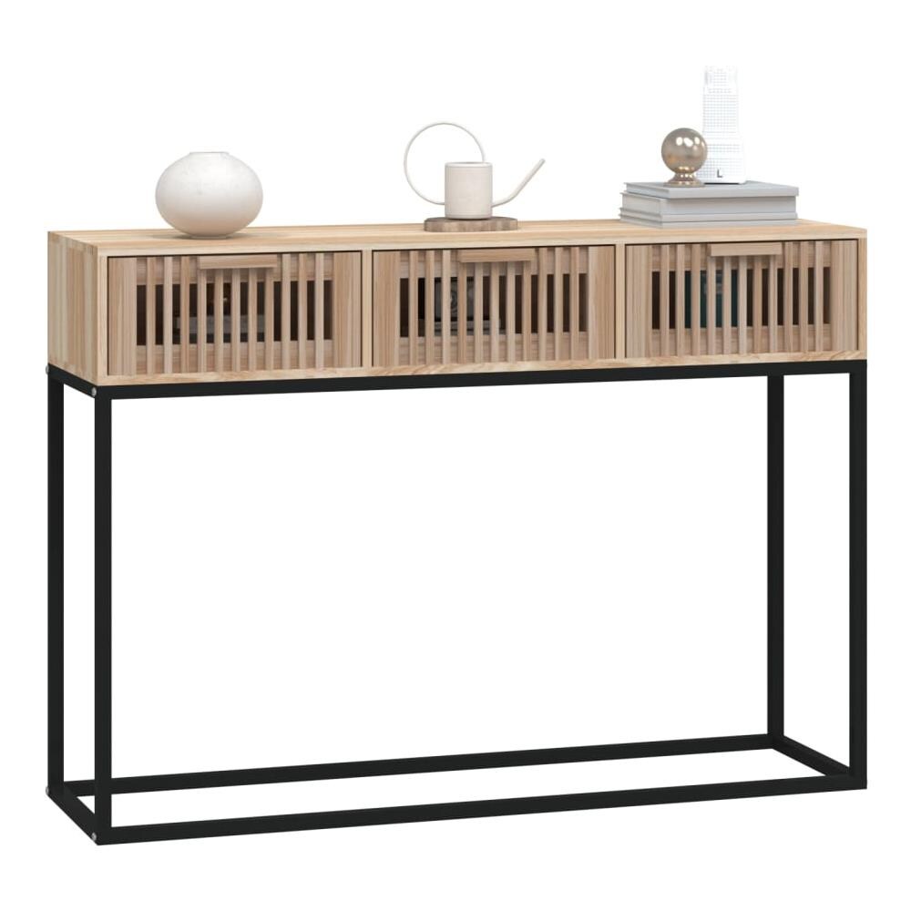 Tavolino Consolle 105x30x75 Cm Legno Multistrato E Ferro - Foto 3