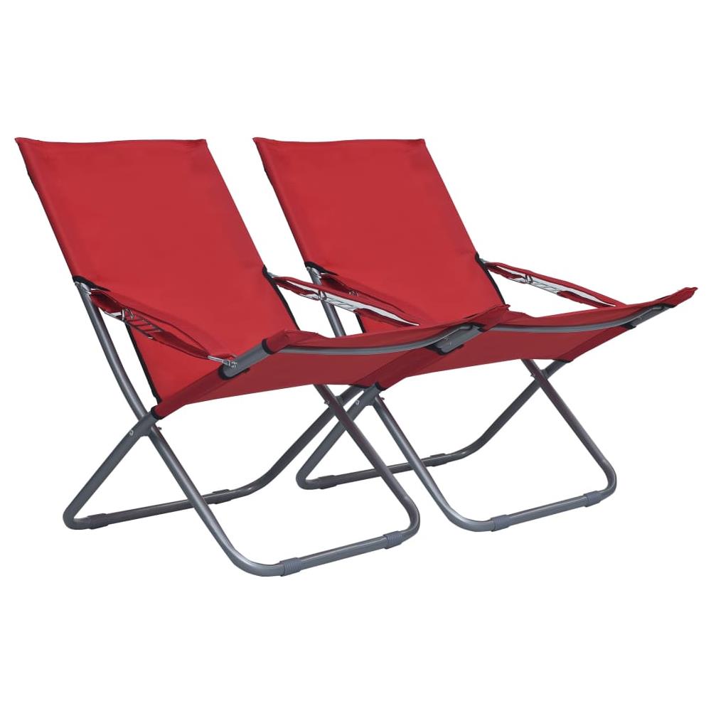 2 Sedie Da Spiaggia Pieghevoli VidaXL - Tessuto Blu Oxford, Struttura Acciaio, Per Esterni - Foto 12