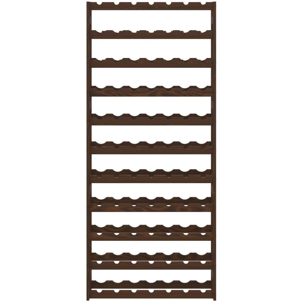 Portabottiglie Per 77 Bottiglie Marrone Legno Massello Di Pino - Foto 3
