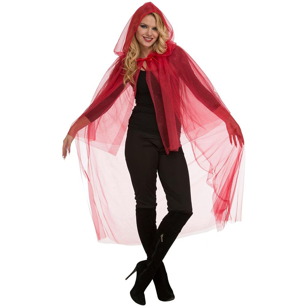 Mantello adulto rosso in tulle taglia M-L - Foto 1
