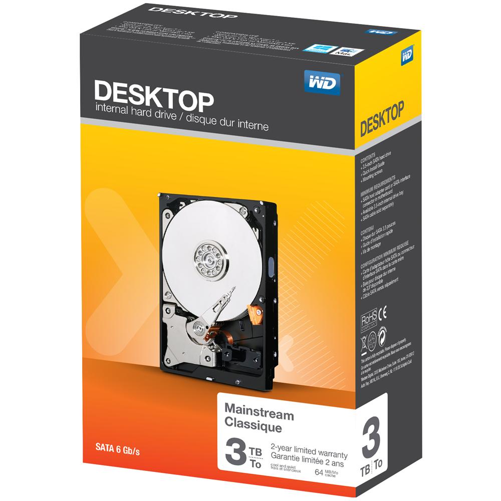 Hard Disk Interno WD Desktop Mainstream 3 TB 3.5" Sata III 6GB / s Buffer 64 MB 7.200 Rpm - Foto 2