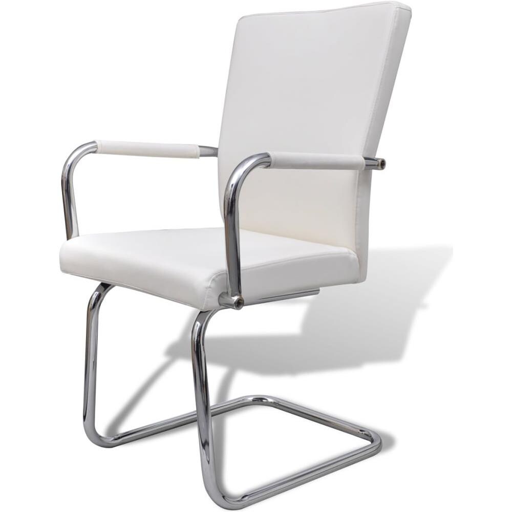 2 Pz Sedie Per Sala Da Pranzo In Pelle Artificiale Bianche - Foto 2