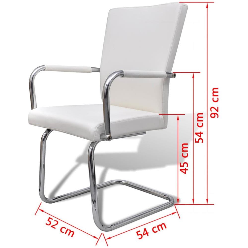 2 Pz Sedie Per Sala Da Pranzo In Pelle Artificiale Bianche - Foto 5