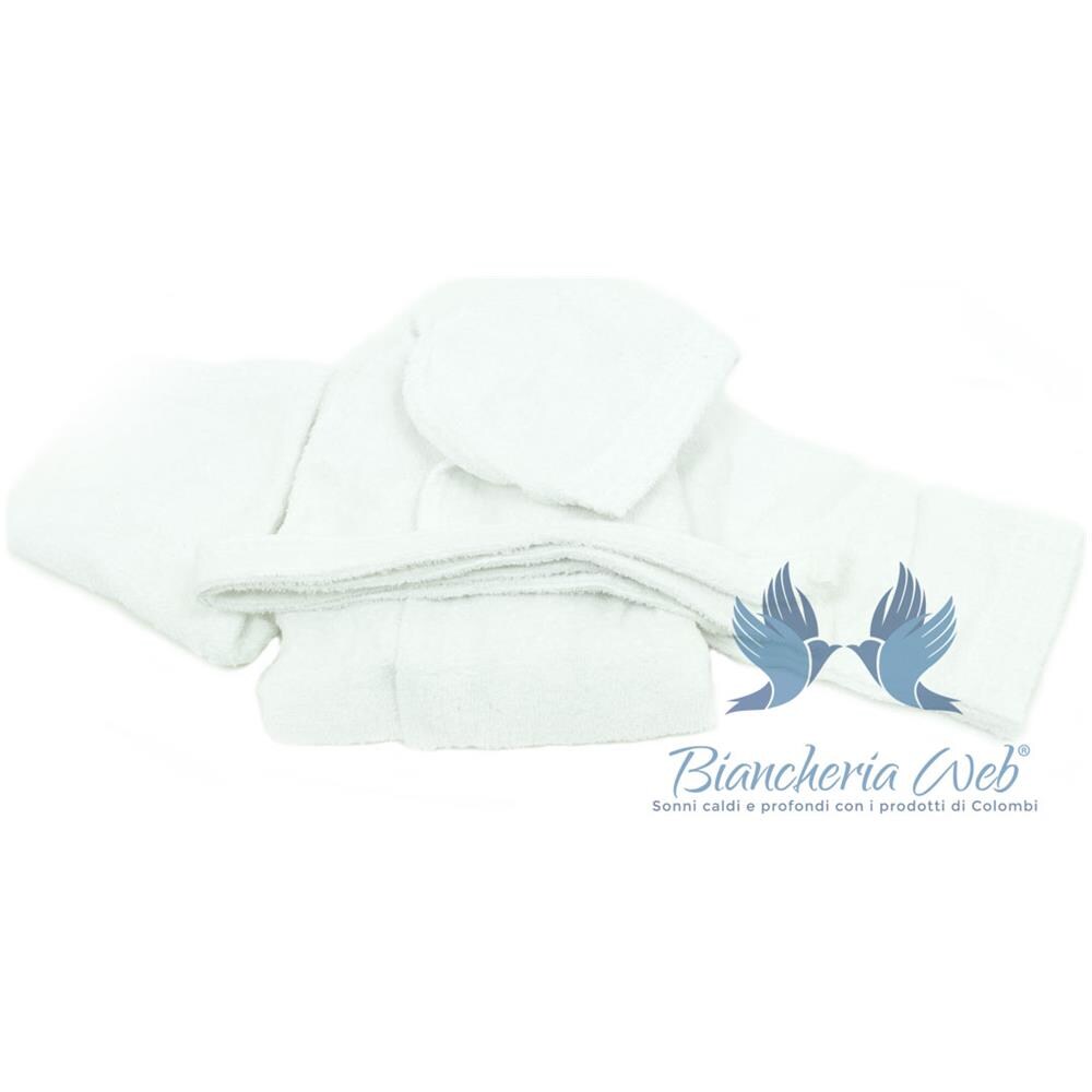 Accappatoio Per Bambini In Spugna Modello Children Colore Bianco 14 Anni Bianco - Foto 2