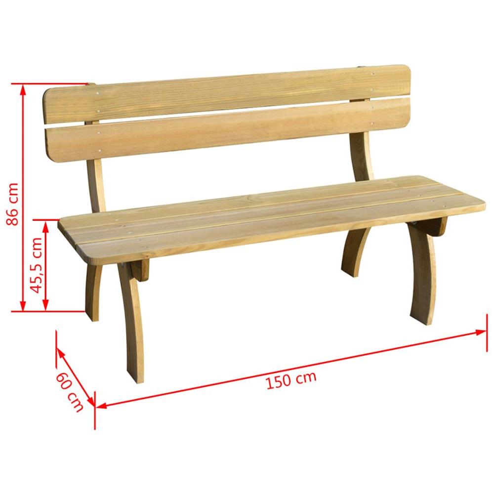 Panca da Giardino 150 cm in Legno di Pino Impregnato - Foto 5