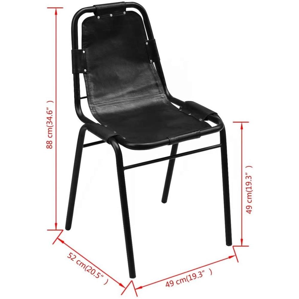 Set 4 Sedie Sala Da Pranzo 49x52x88 Cm In Vera Pelle Nero - Foto 10