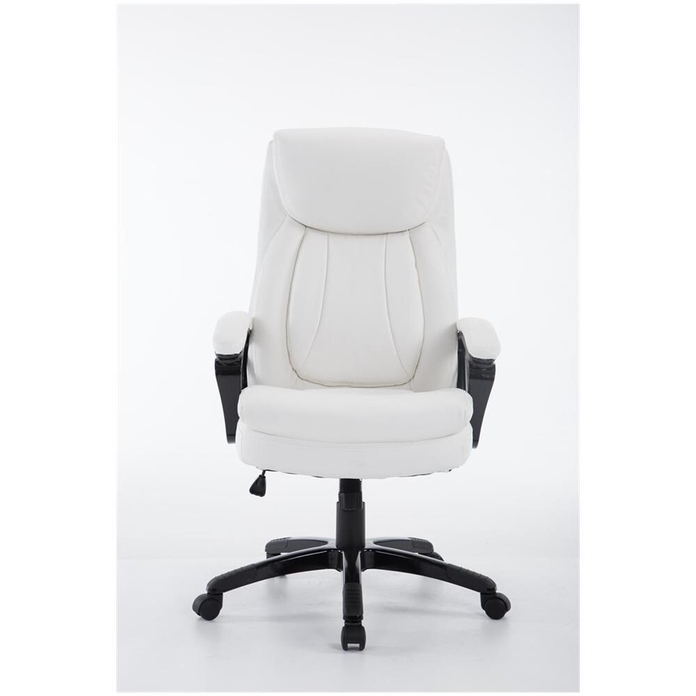 Sedia Ufficio PLATON XL - Poltrona Direzionale in Similpelle I Poltrona Studio con Meccanismo di Oscillazione I Sedia Scrivania ad Altezza Regolabile I Portata Max 180 kg I Sedia Girevole Bianco - Foto 2