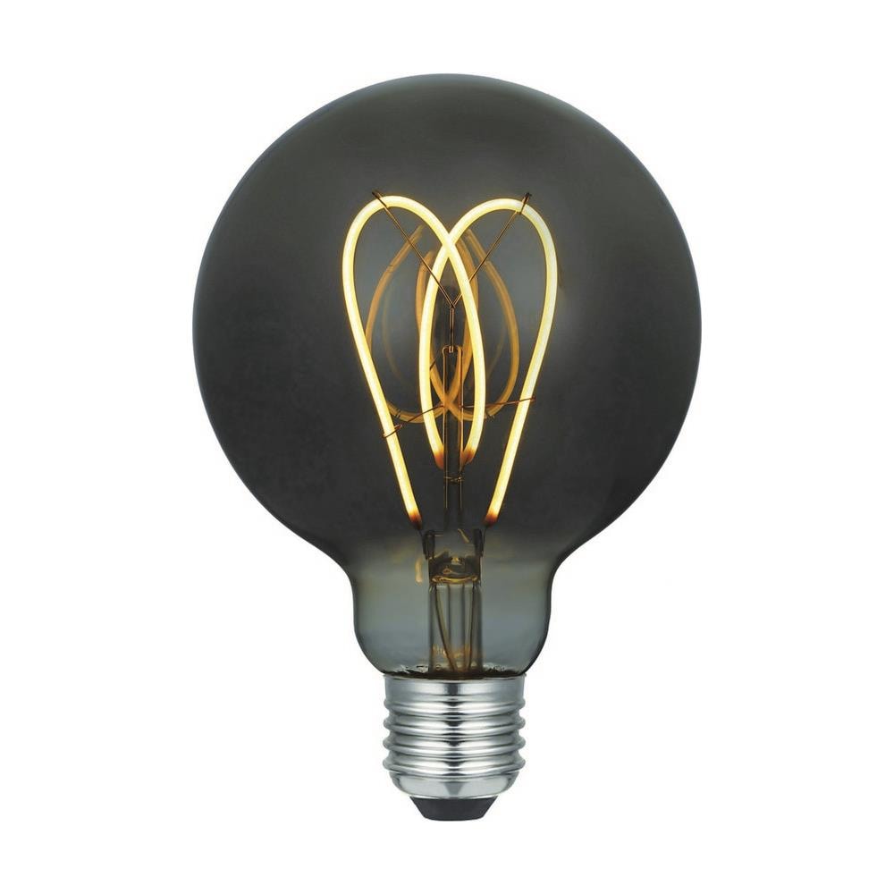 Lampadina Curved Smoky, Con Filamento A Cuore, Fumo In Vetro, 9,5 X 9,5 X 13,5 Cm, 1 X E27, 5w, 150lm, 2000k, 240v - Foto 1