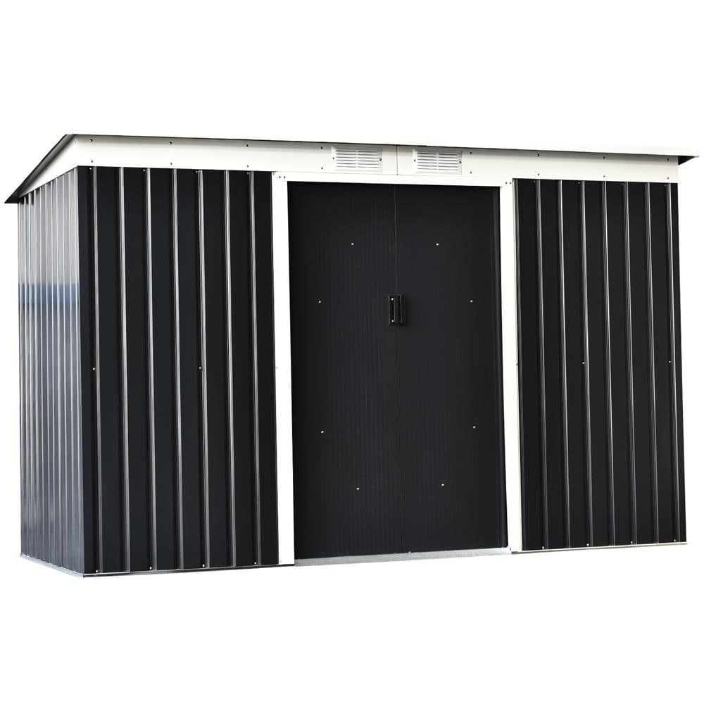 Capanno Casetta Attrezzi Da Giardino In Acciaio Con Pavimento E Porte Scorrevoli - Foto 1