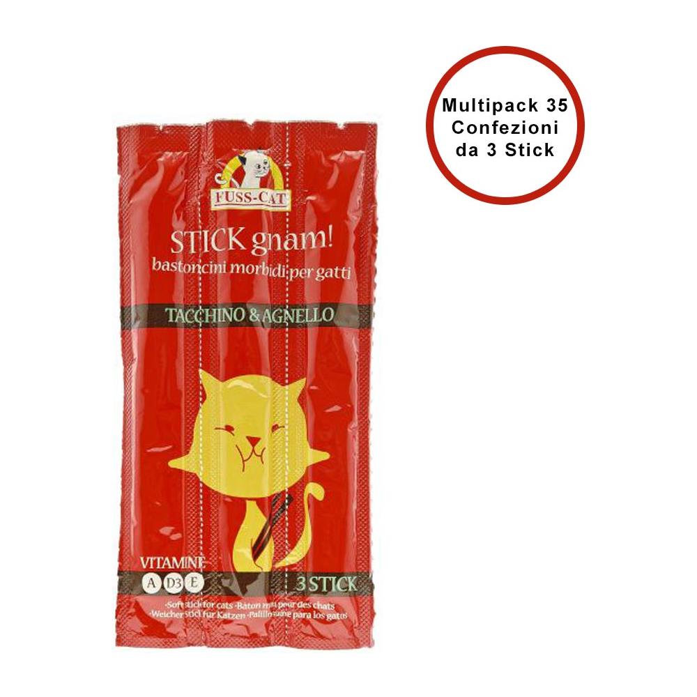 Multipack Da 35 Buste Di Snack Per Gatti Stick Morbidi Gnam Gatto Tacchino E Agnello - Foto 1