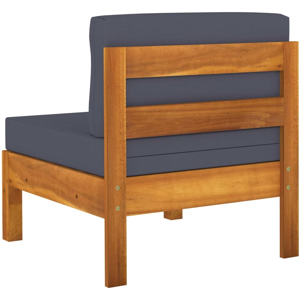 Set Divani Giardino 9 Posti Cuscini Grigi Scuro Massello Acacia - Foto 8