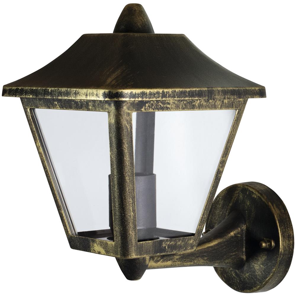 Endura Classic Tradition Up Lampada Da Parete Per Esterno Alu E27 - Nero / Oro - Foto 2