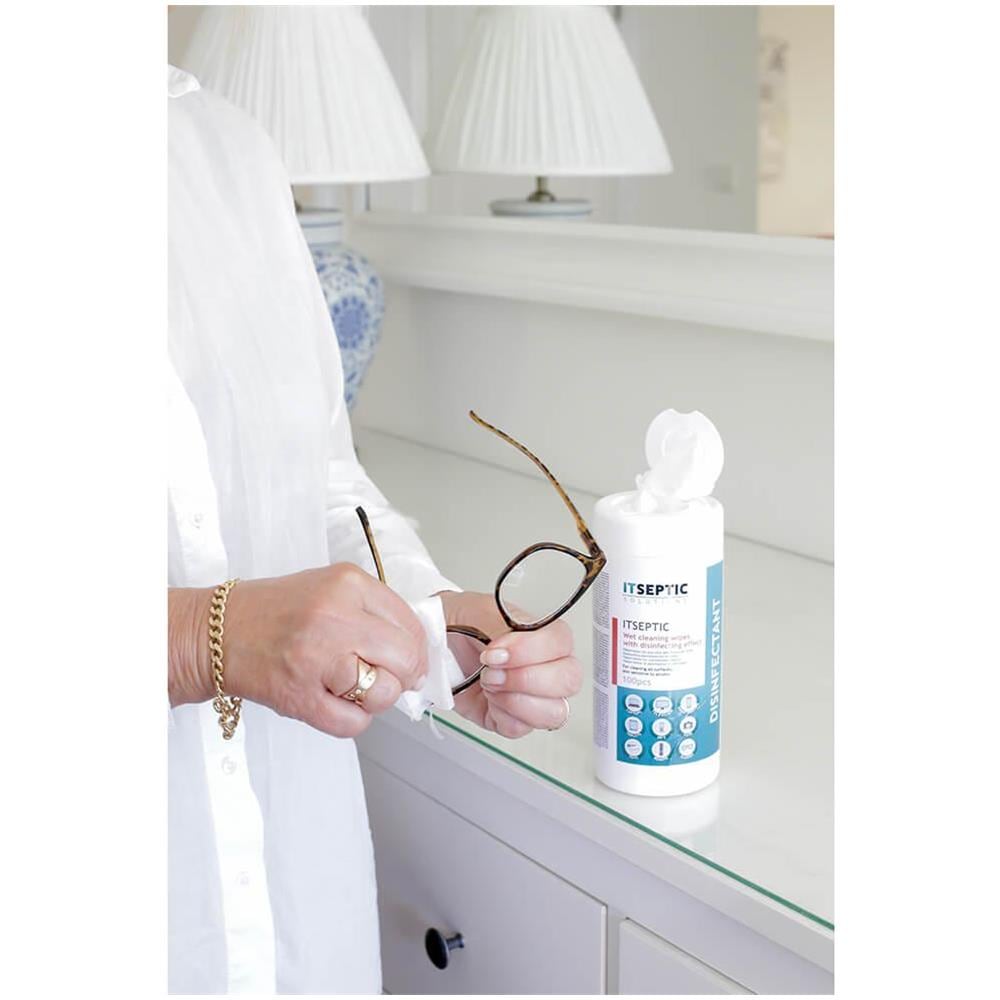 Disinfezione Delle Superfici Salviettine Umidificate Cloruro Piccolo 9x13,5cm 100 Pz. - Foto 2