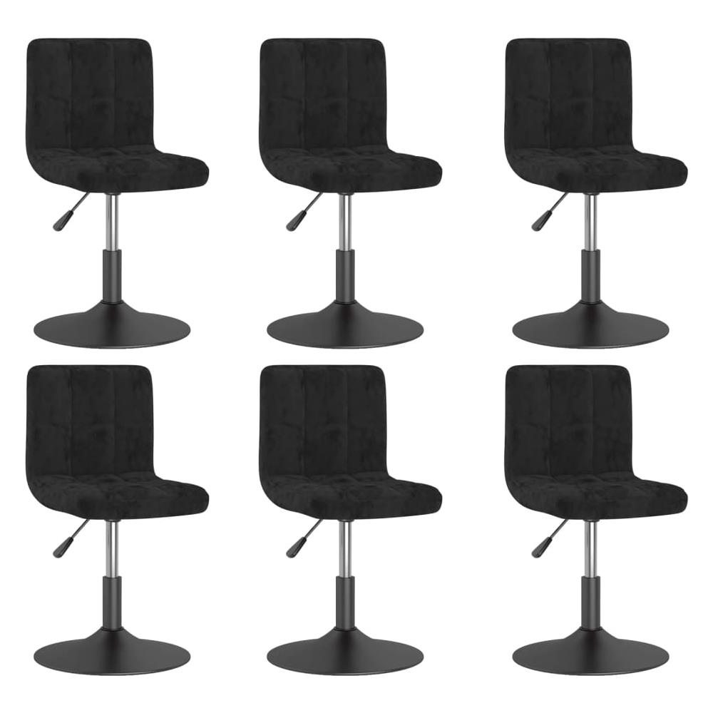 Sedie Da Pranzo Girevoli 6 Pz Nere In Velluto - Foto 1