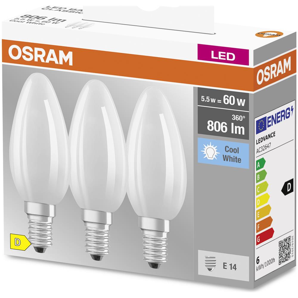 Lampada A Filamento A Stella, E14-base Vetro Smerigliato, bianco Freddo (4000k), 806 Lumen, Sostituzione Delle Lampade 60w, Non Dimmerabile, 3-confezione - Foto 2