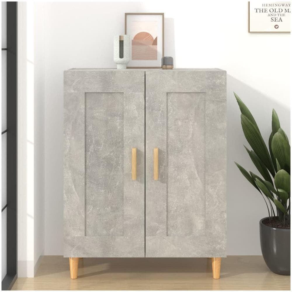 Credenza Grigio Cemento 69,5x34x90 Cm In Legno Multistrato - Foto 1
