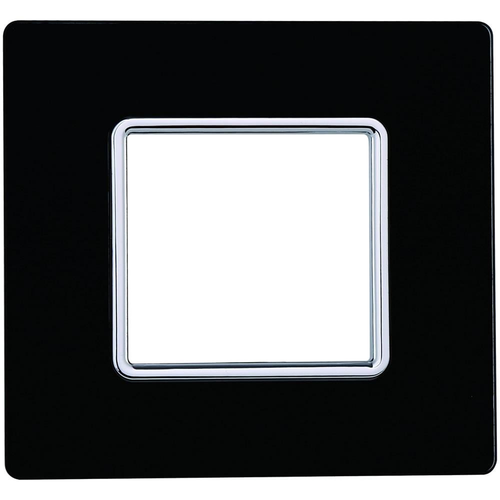 Placca In Vetro 2 Posti Colore Nero Serie Solar Compatibile Matix - Foto 1