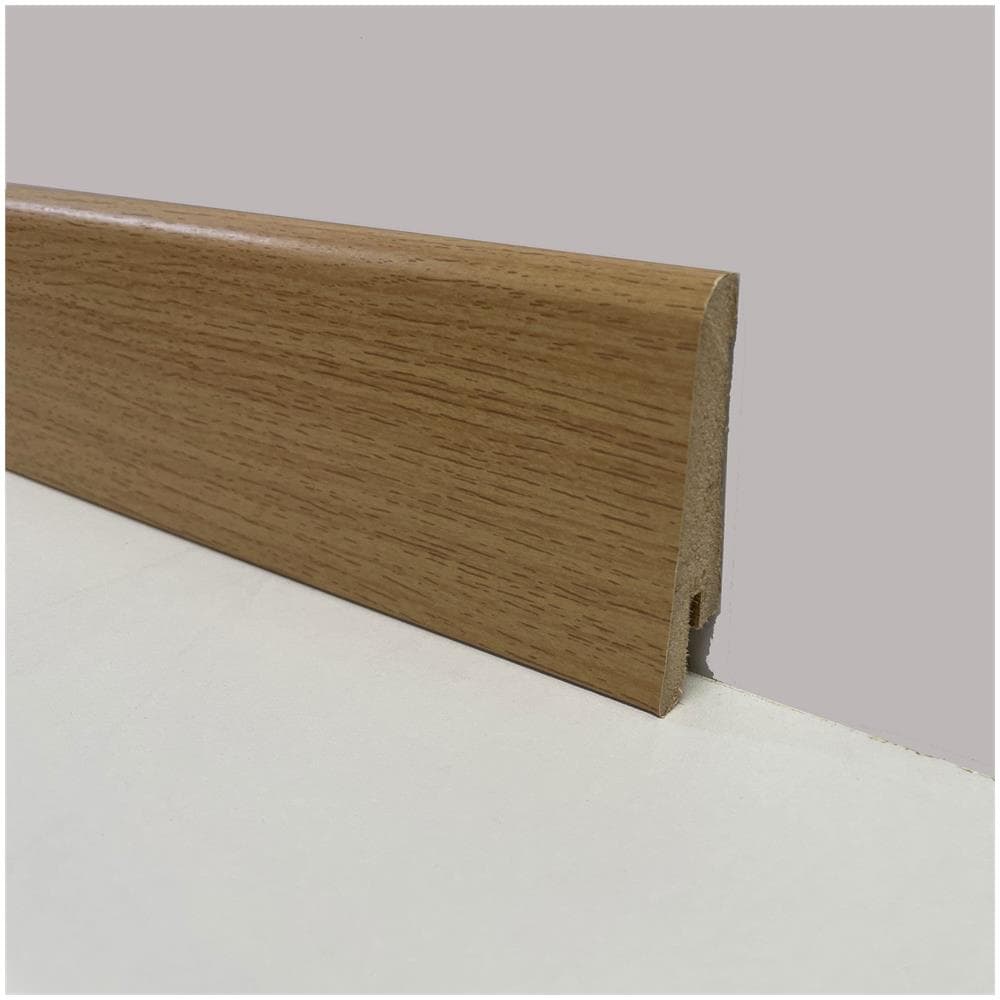 €1,69 - Battiscopa Zoccolino In Fibra Di Legno 60x15 Vari Decori, Parquet, Laminati, Spc, Lvt - Rovere Gold - Foto 1