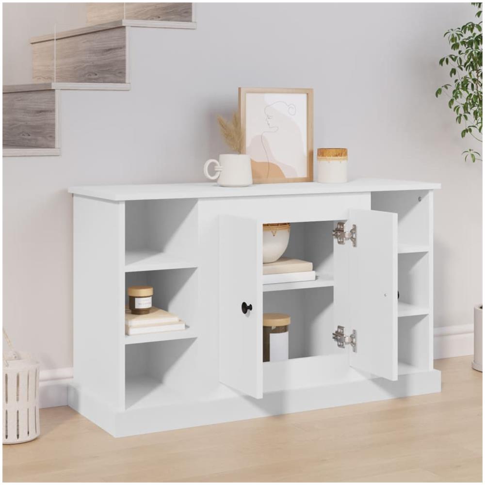 Credenza Bianca 100x35,5x60 Cm In Legno Multistrato - Foto 3
