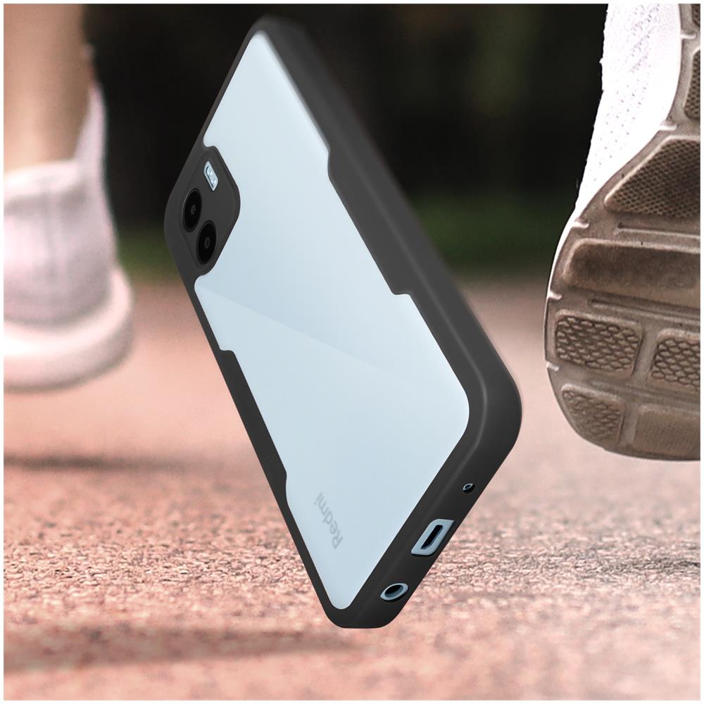 Cover Xiaomi Redmi A1 E Redmi A2 Retro Plexiglass Fronte Polimero Bordo Nero - Foto 2