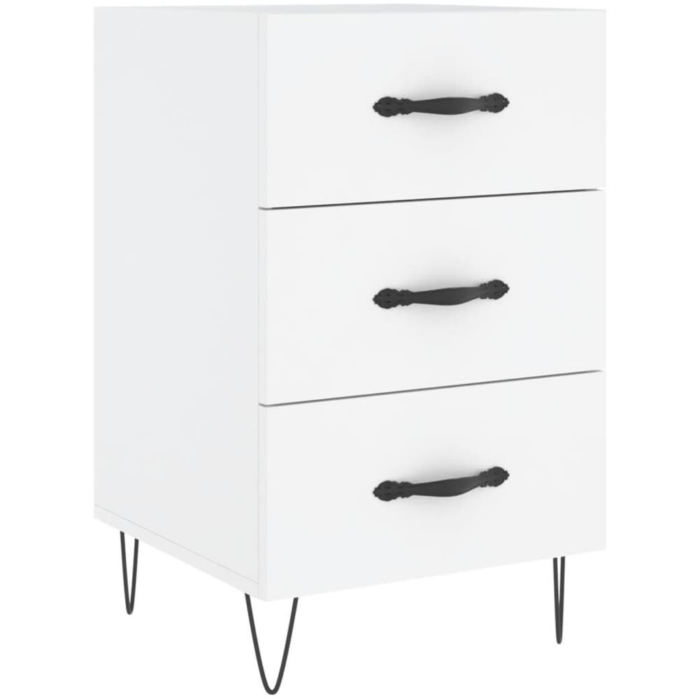 Comodino Bianco 40x40x66 Cm In Legno Multistrato - Foto 2