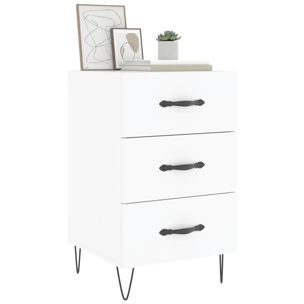 Comodino Bianco 40x40x66 Cm In Legno Multistrato - Foto 3