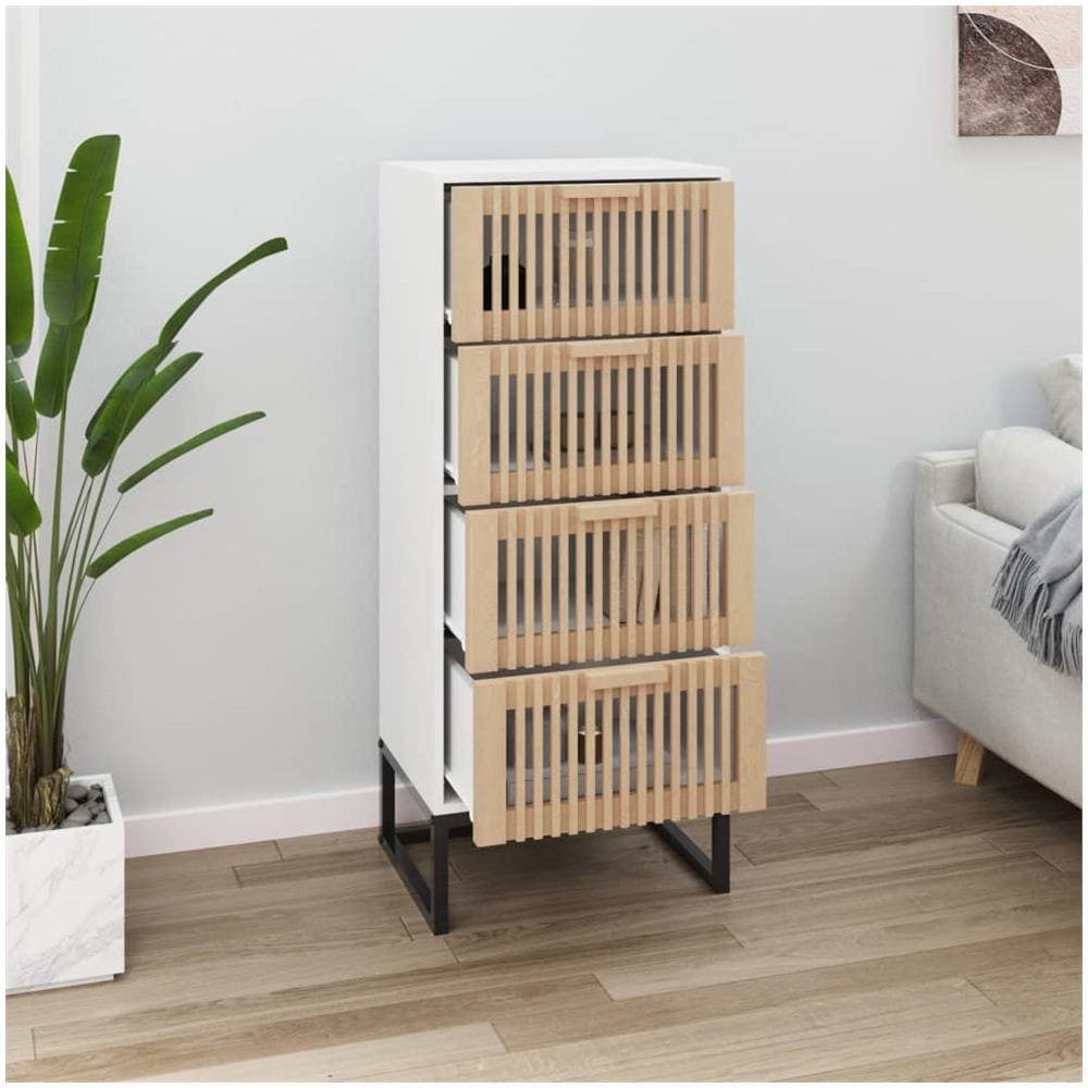 Credenza Bianca 40x30x95 Cm In Legno Multistrato - Foto 1