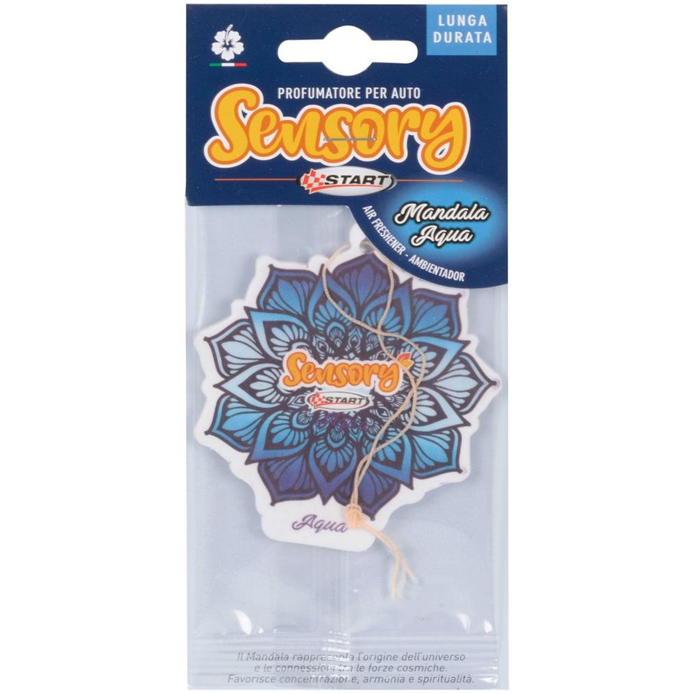 Sensory Profumatore Auto In Cartoncino - Gusto Aqua - Mandala - 7,5 Cm X 17,5 Cm - Foto 2