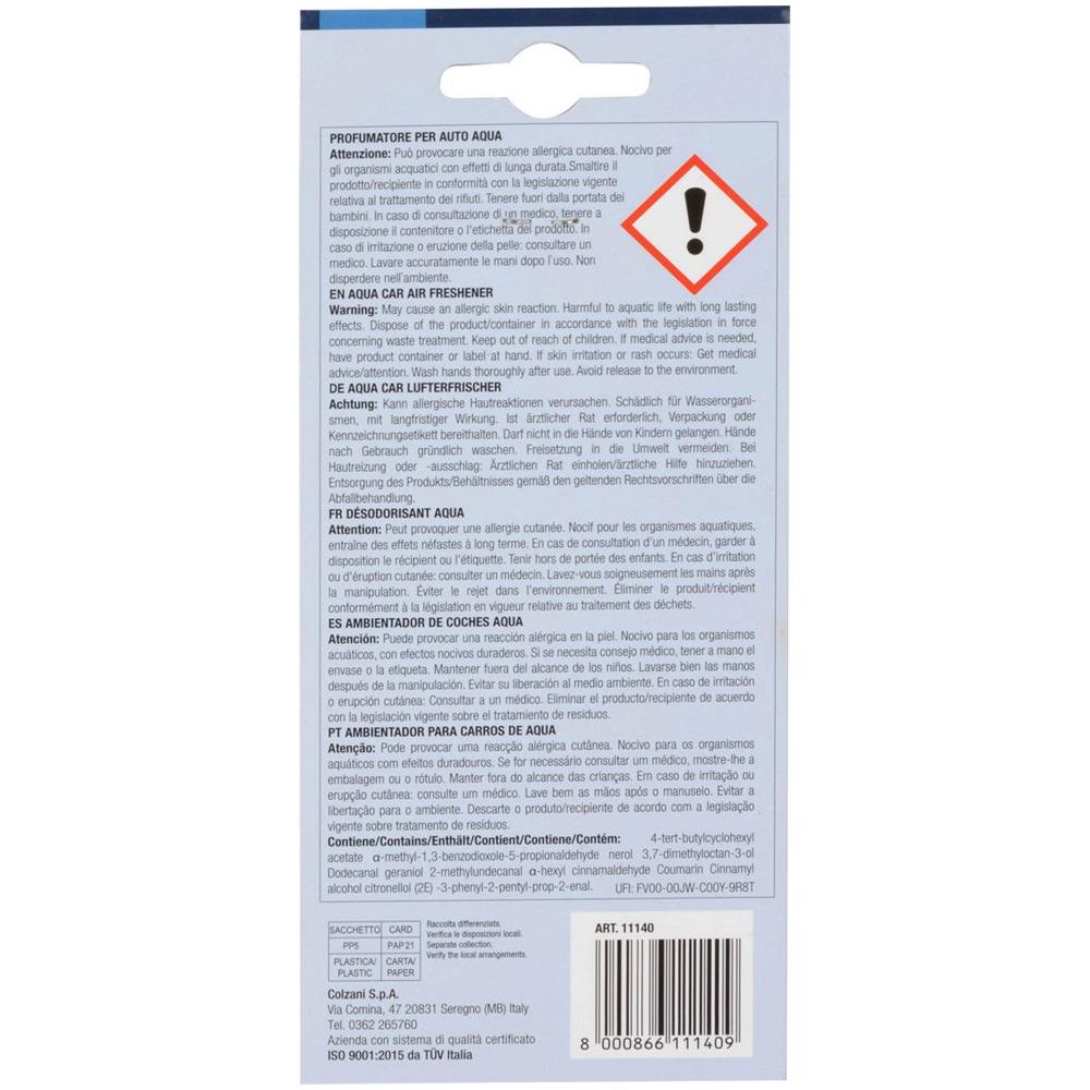 Sensory Profumatore Auto In Cartoncino - Gusto Aqua - Mandala - 7,5 Cm X 17,5 Cm - Foto 3