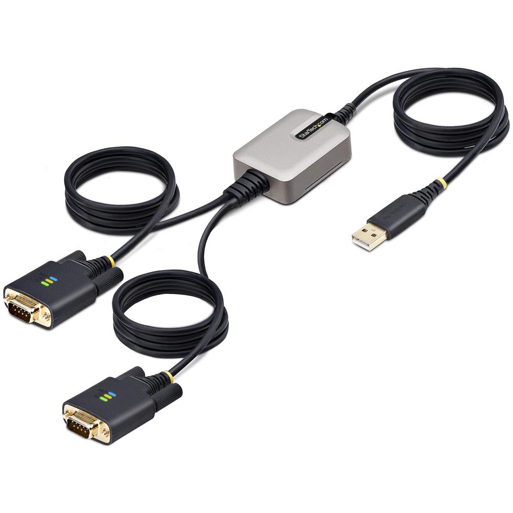 2P6FFC-USB-SERIAL adattatore per inversione del genere dei cavi USB-A 2 x DB-9 RS-232 Nero, Grigio - Foto 1