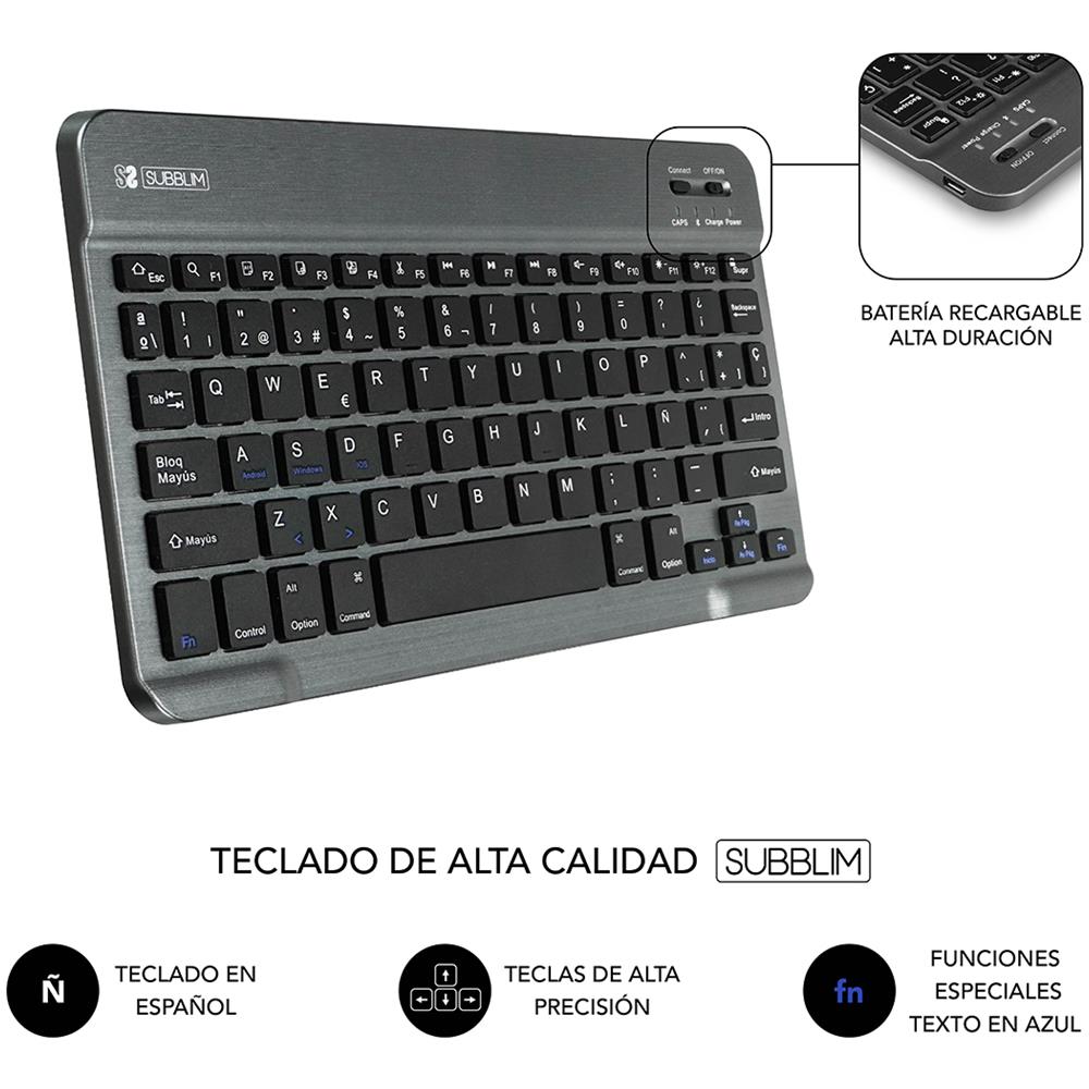 Tastiera Wireless SUB-KT2-BT0003  (Layout Spagnolo) Colore Rosso - Foto 6