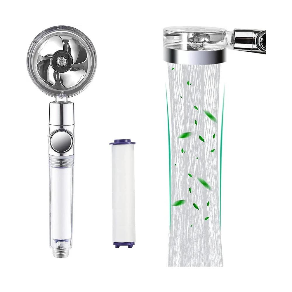 Soffione Doccia Turbo Elica Alta Pressione Doccetta Girevole 360 Turbocompressa - Foto 1