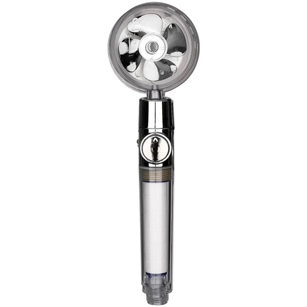 Soffione Doccia Turbo Elica Alta Pressione Doccetta Girevole 360 Turbocompressa - Foto 3